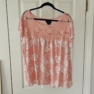Pink Lace Floral Top